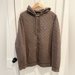 🌵Men’s Patagonia Brown Quilted Zip Up Sweatshirt Size XL